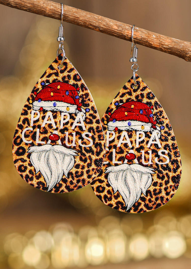 

Earrings Christmas Papa Claus Leopard Earrings in Multicolor. Size