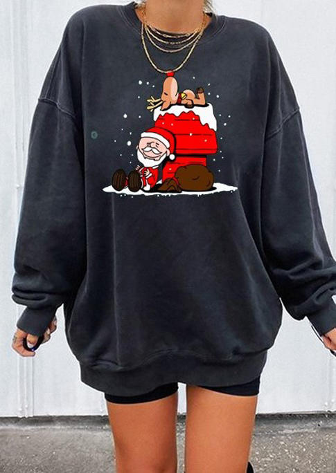 

Sweatshirts Christmas Santa Claus Pullover Sweatshirt in Black. Size: ,M,L,XL
