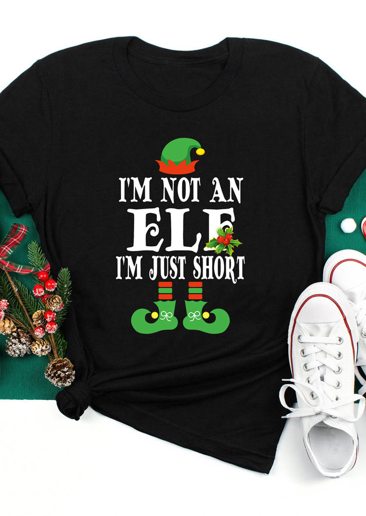 

T-shirts Tees Mistletoe I' Not An Elf I' Just Short T-Shirt Tee in Black. Size: ,L