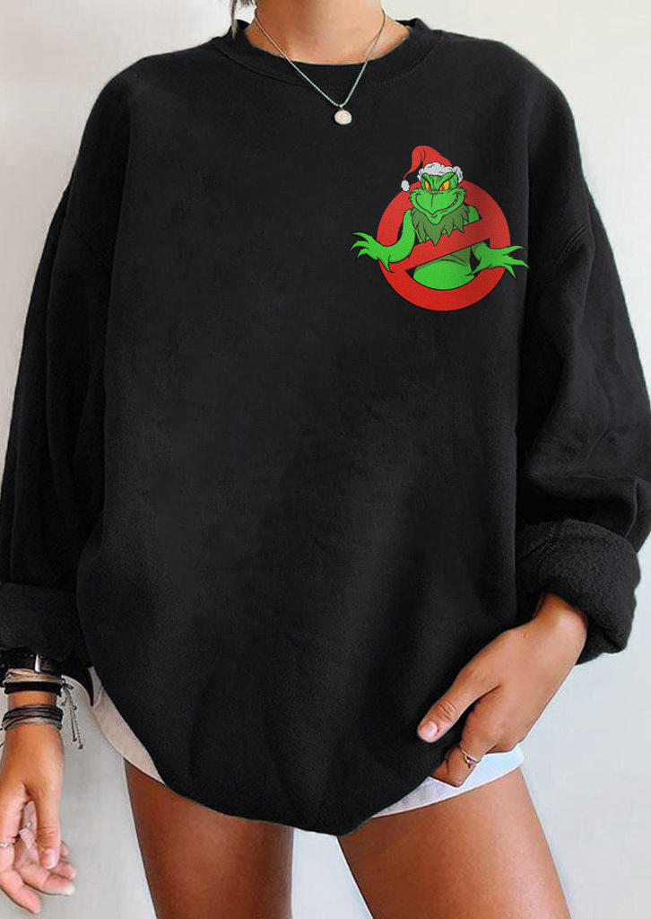 

Sweatshirts Christmas Hat Cartoon Long Sleeve Sweatshirt in Black. Size: ,M,L,XL