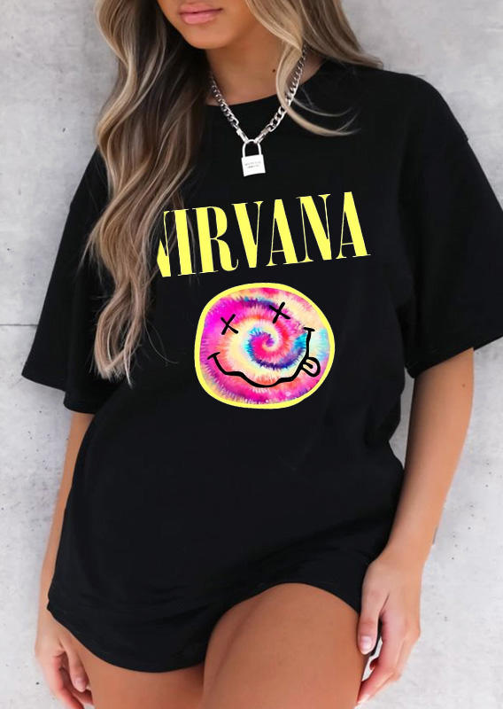 

T-shirts Tees Nirvana O-Neck T-Shirt Tee in Black. Size: ,M,L,XL