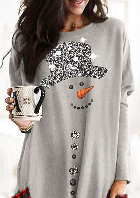 

Mini Dresses Christmas Snowman Plaid Pocket Mini Dress - Plaid in Gray. Size: ,XL
