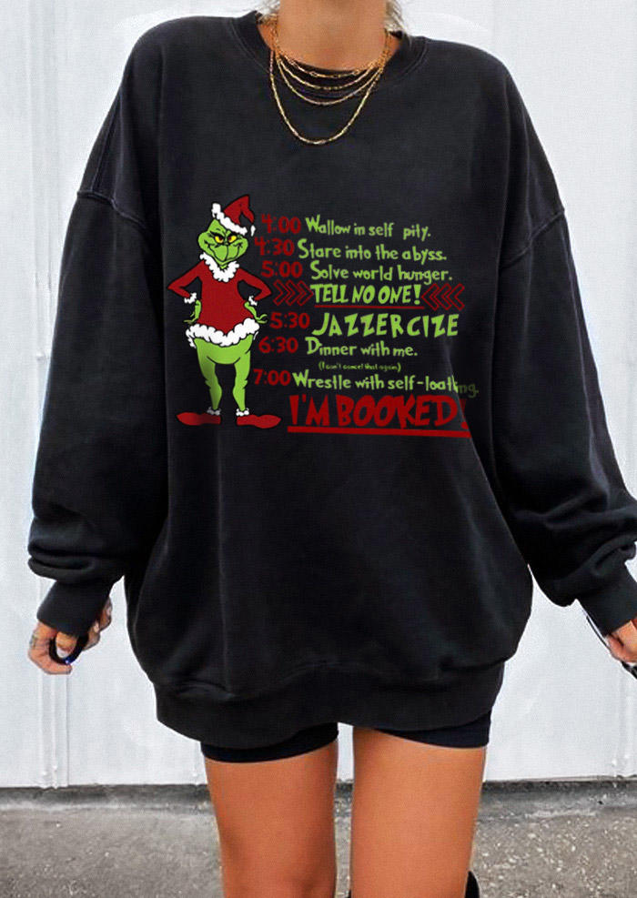 

Sweatshirts Christmas Cartoon Long Sleeve Sweatshirt in Black. Size: ,M,L,XL