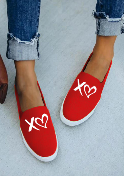 

Sneakers Valentine Heart Slip-On Sneakers in Red. Size