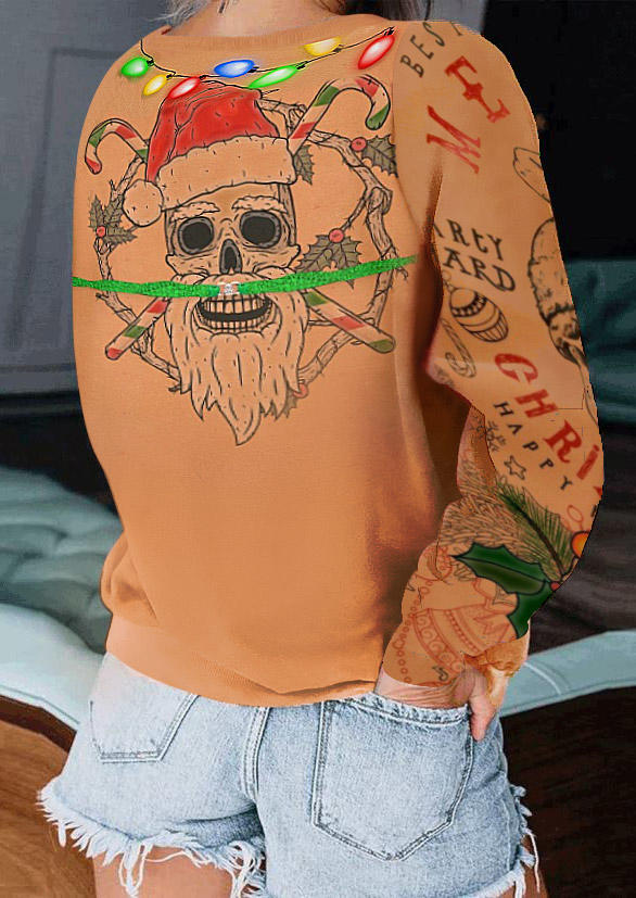 

Sweatshirts Xmas Life Santa Claus Christmas Light Sweatshirt in Brown. Size: ,M,L,XL