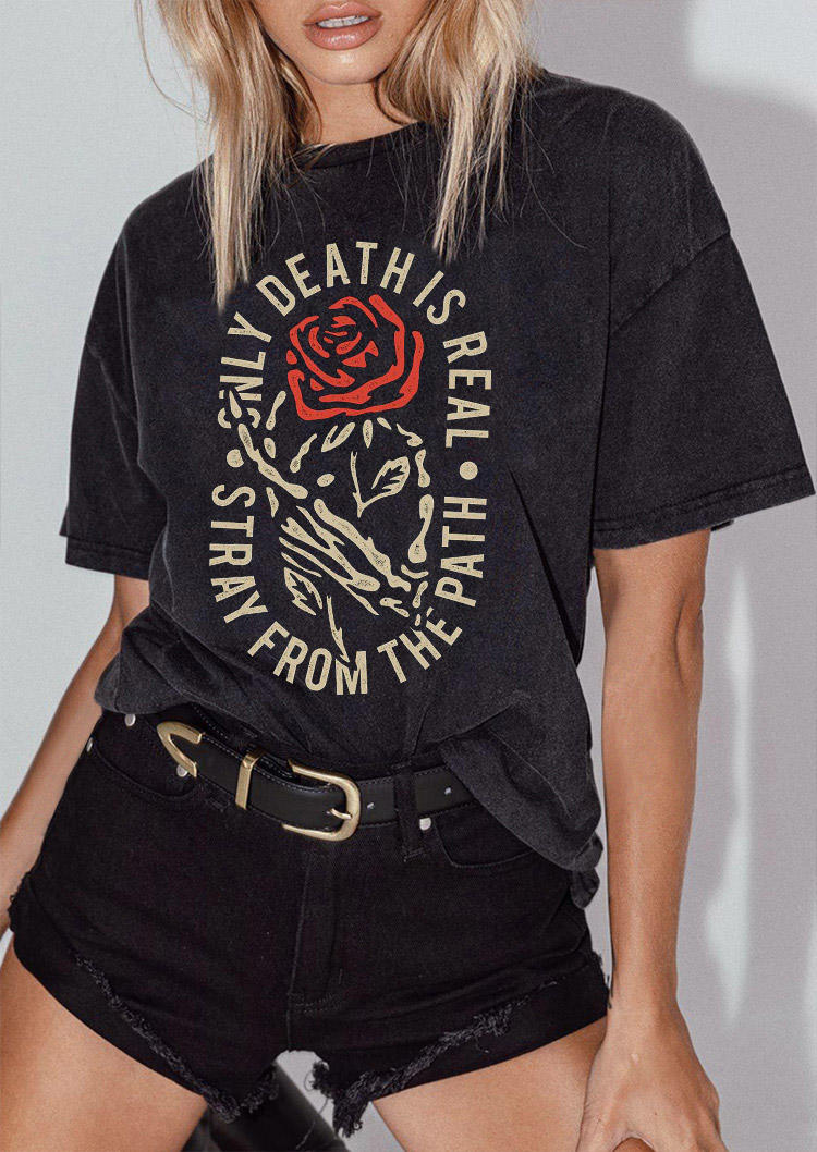 

T-shirts Tees Stray From The Path Rose O-Neck T-Shirt Tee in Black. Size: ,M,L,XL