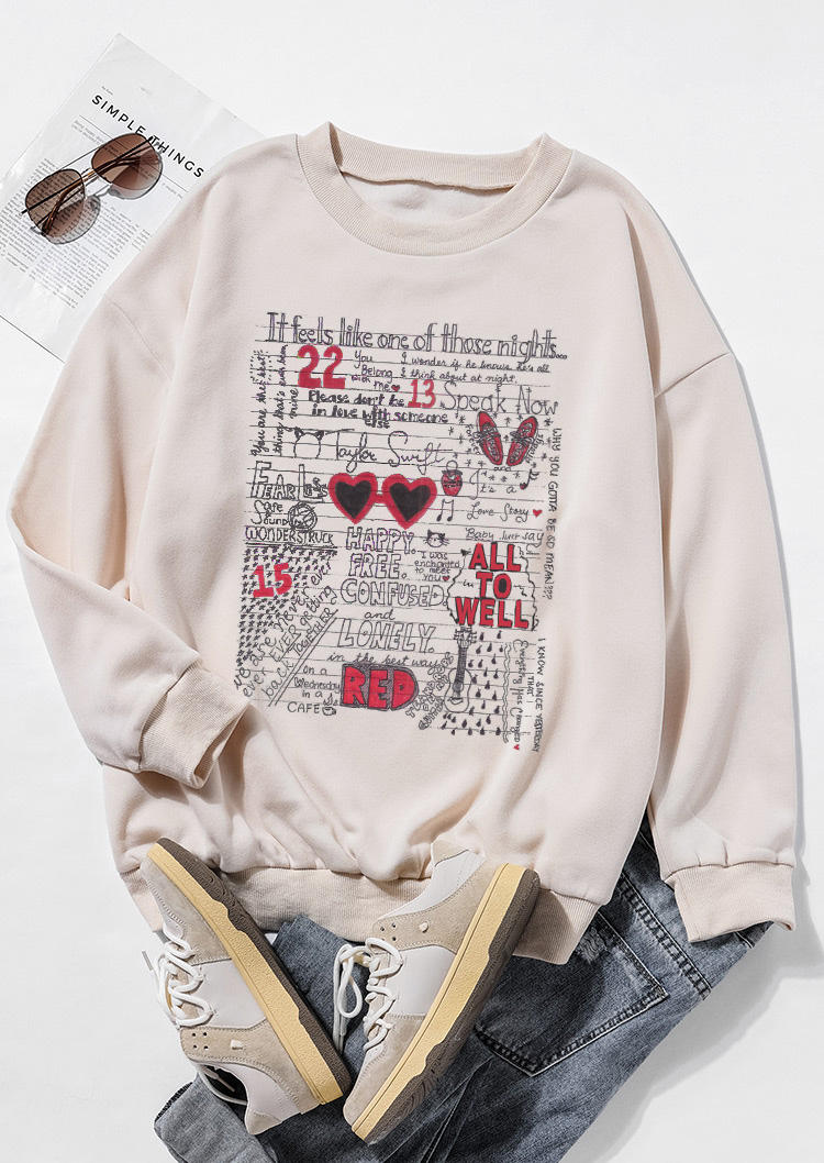 

Sweatshirts All Too Well Sweatshirt in Apricot. Size: ,M,L,XL