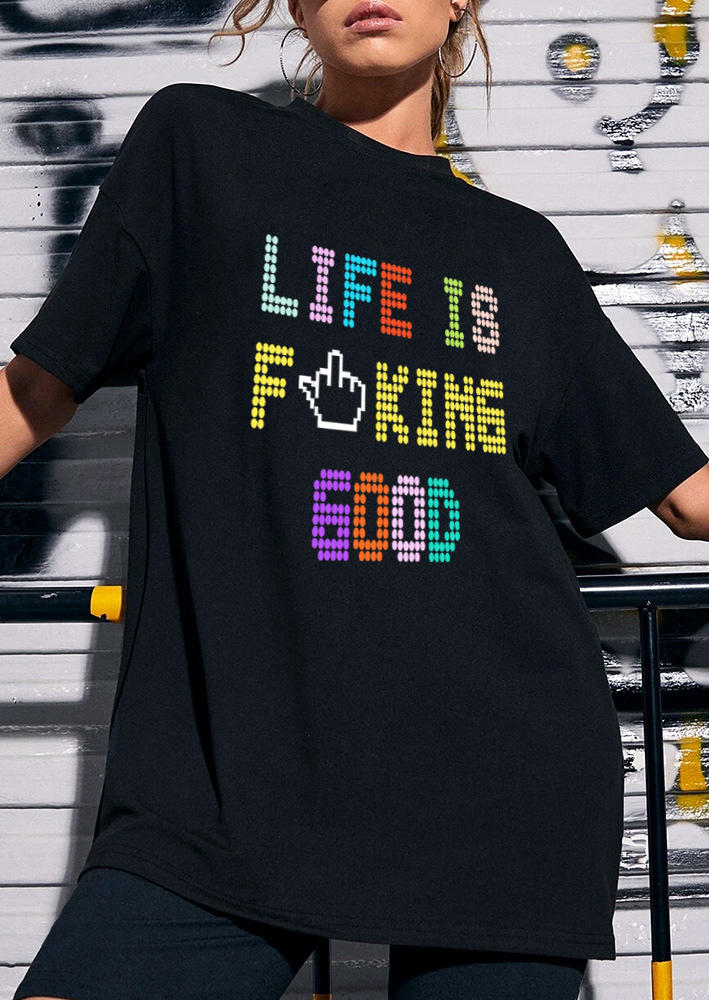 

T-shirts Tees Life Is Good O-Neck T-Shirt Tee in Black. Size: ,M,L,XL