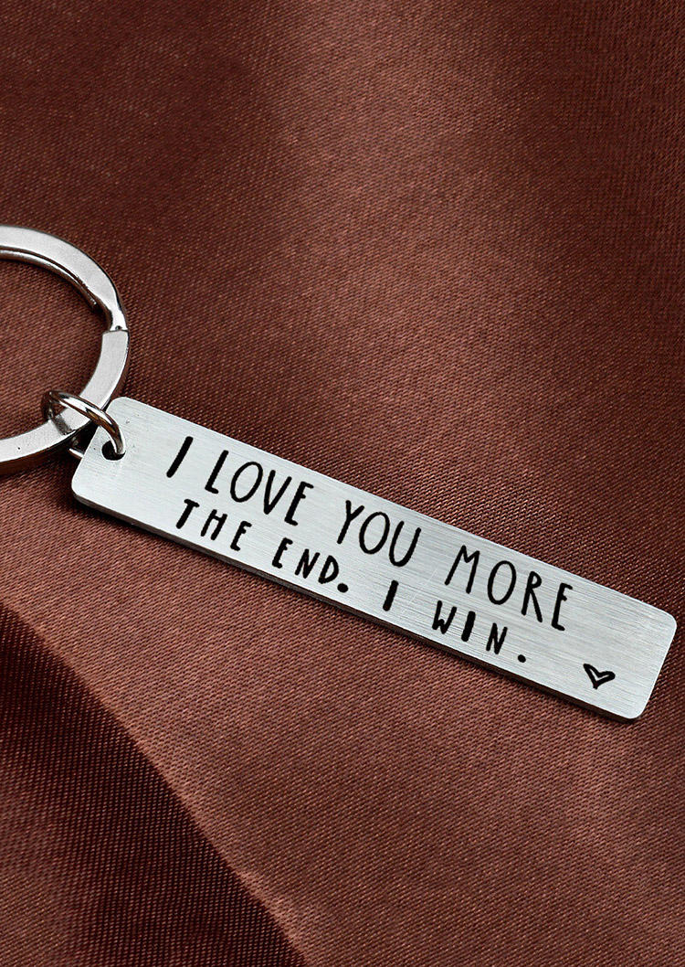 

Keychains Valentine I Love You More Keychain in Silver. Size