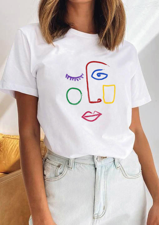 

T-shirts Tees Picasso Hand-painted T-Shirt Tee in White. Size: ,M,L,XL