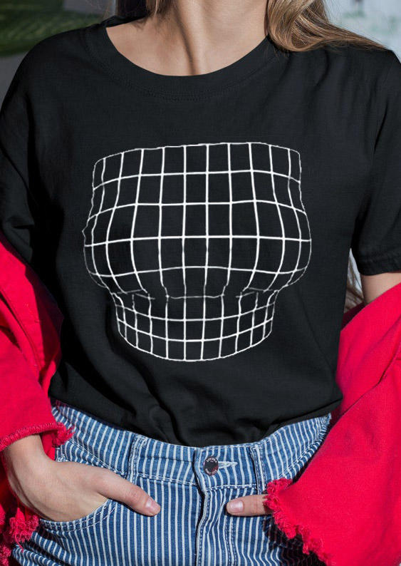 

T-shirts Tees Funny Graphic O-Neck T-Shirt Tee in Black. Size: ,M,L,XL