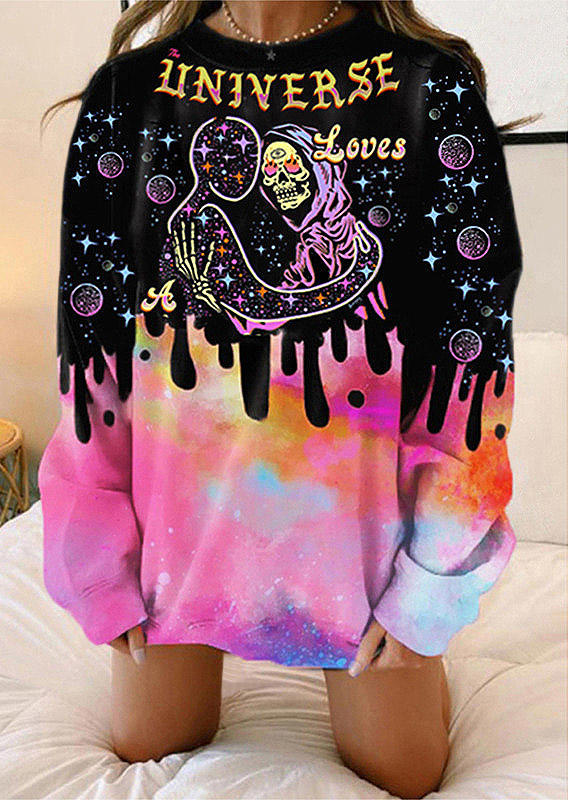 

Sweatshirts Universe Loves Starry Sky Tie Dye Sweatshirt in Black. Size: ,M,L,XL
