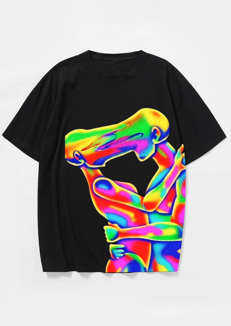 

T-shirts Tees Valentine Lovers O-Neck T-Shirt Tee in Black. Size: ,M,L,XL