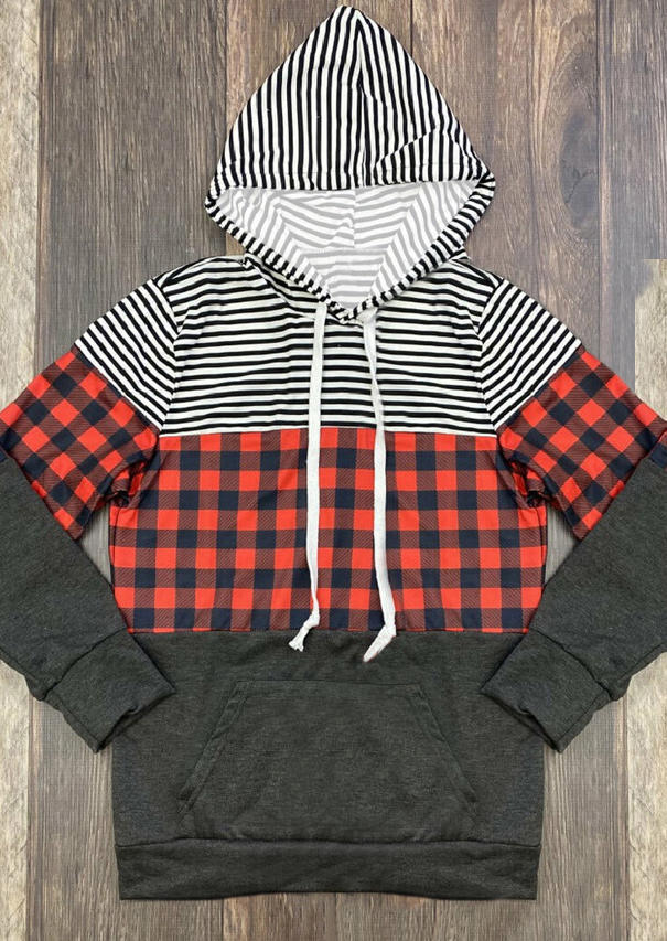 

Matching Outfits Mommy & Me Plaid Striped Hoodie in Women. Size: ,M,L,XL