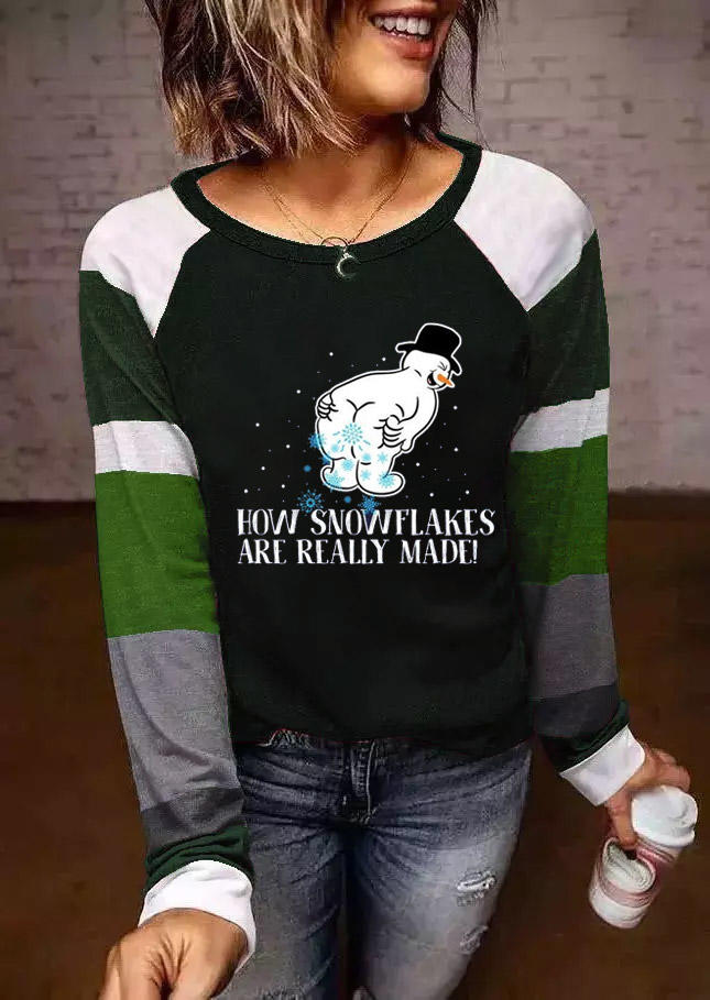 T-shirts Tees How Snowflakes Are Really Made T-Shirt Tee - Dark Green in Green. Size: L,M,S