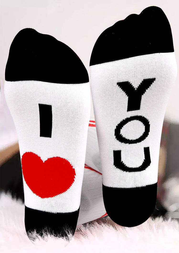 

Crew Socks Valentine I Love You Crew Socks in White. Size