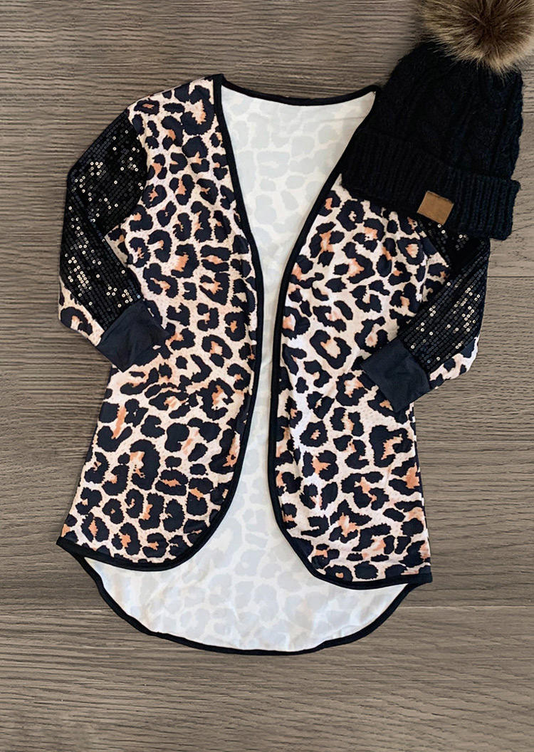 

Matching Outfits Mommy & Me Leopard Sequined Splicing Asymmetric Cardigan - Kids in kids. Size: ,4T,5T,6T