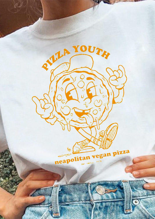 

T-shirts Tees Pizza Youth Graphic T-Shirt Tee in White. Size: ,M,L,XL