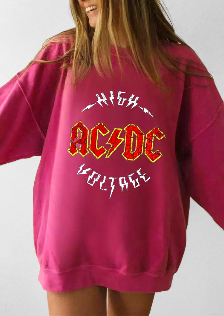 

Sweatshirts AC/DC Long Sleeve Pullover Sweatshirt in Pink. Size: ,M,L,XL