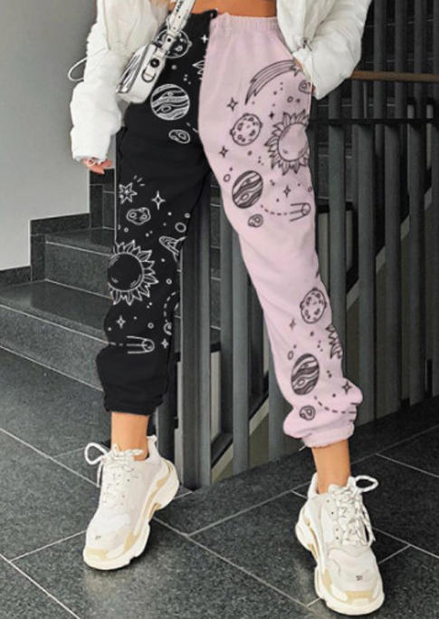 

Pants Universe Sun Star Color Block Sweatpants in Black. Size: ,M,L,XL