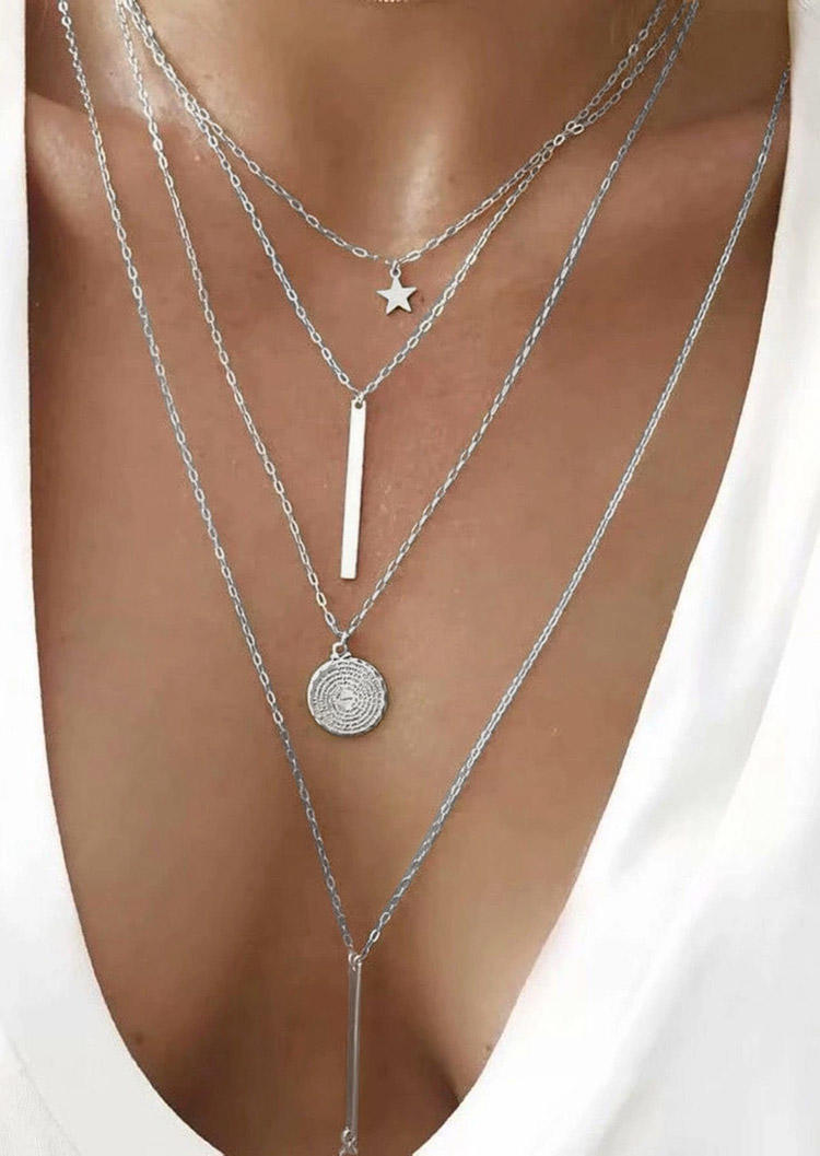 

Necklaces Star Multi-Layered Necklace in Gold,Silver. Size