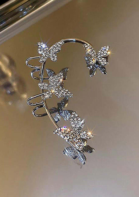 

Earrings Butterfly Crystal Single Ear Cuff Wrap Earring in Pattern4. Size