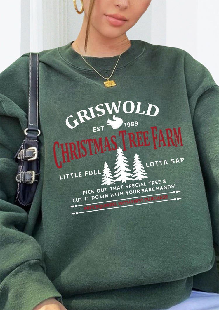 Sweatshirts Christmas Tree Farm Griswold Sweatshirt in Green. Size: M,S