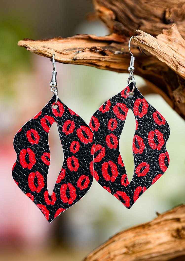 

Earrings Valentine Lips Leather Earrings in Red. Size