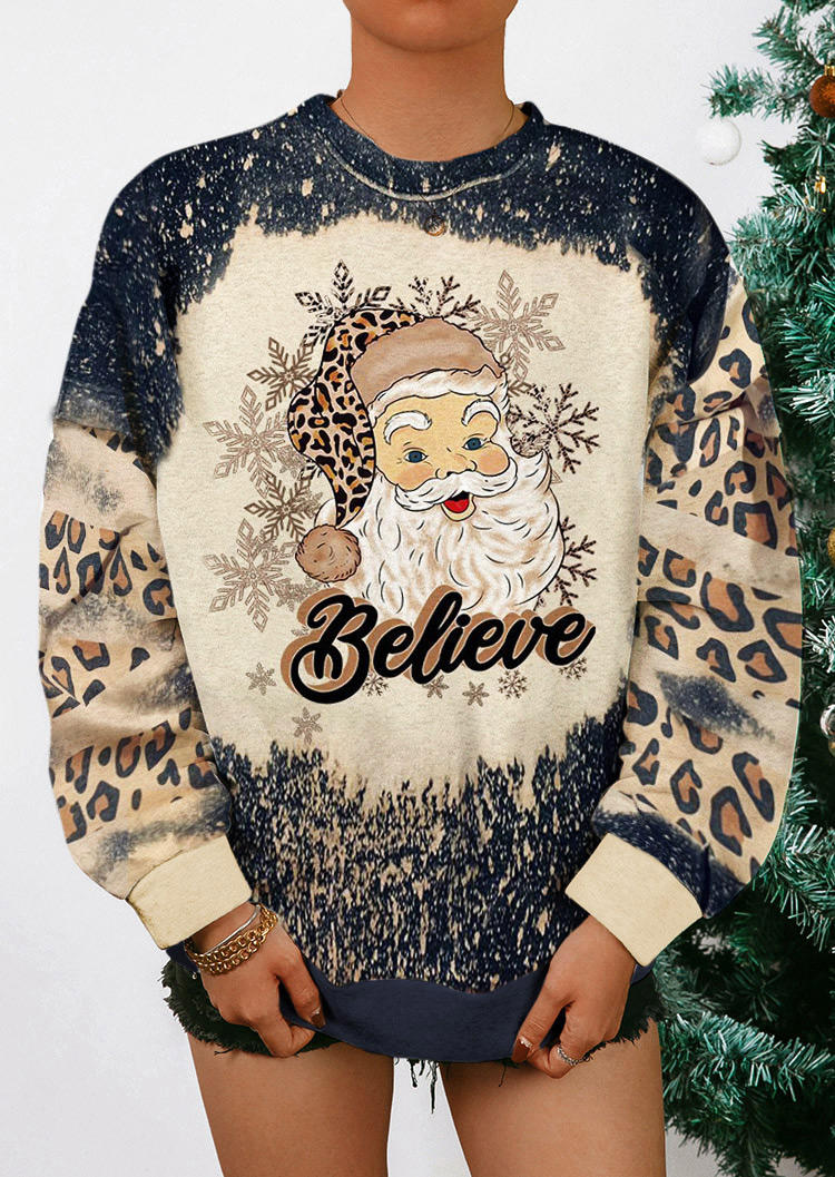 

Sweatshirts Believe Leopard Santa Claus Bleached Sweatshirt in Multicolor. Size: ,M,L,XL