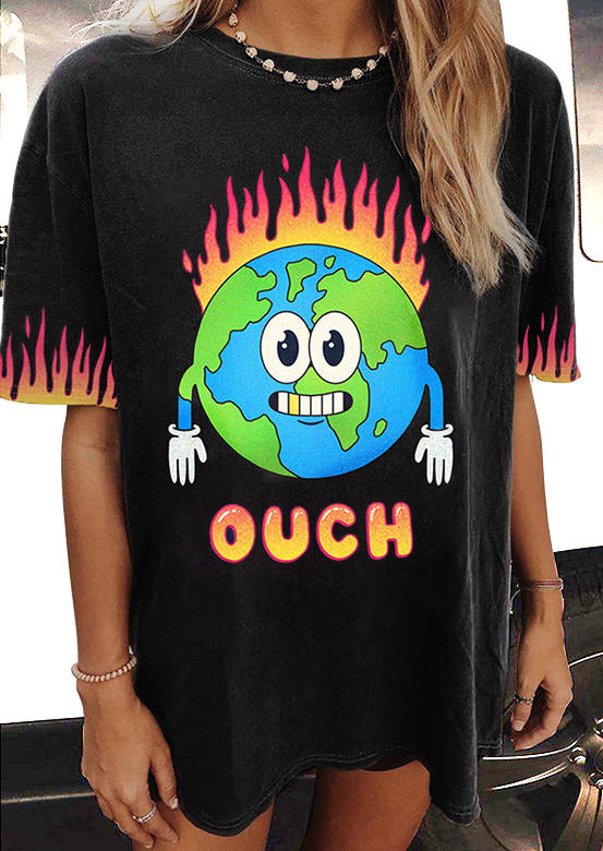 

T-shirts Tees Ouch Earth O-Neck T-Shirt Tee in Black. Size: ,M,L,XL