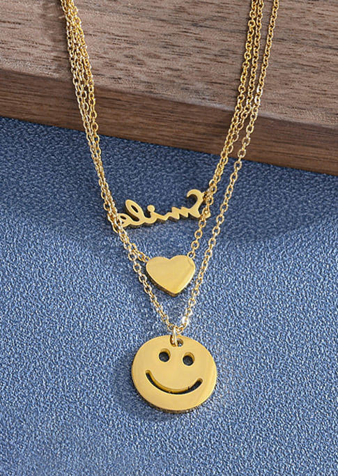 

Necklaces Smile Heart Multi-Layered Necklace in Gold. Size
