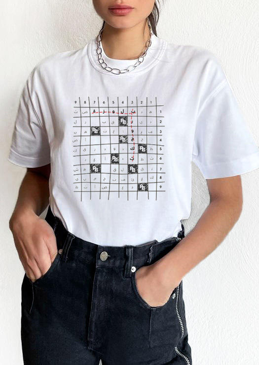 

T-shirts Tees Crossword Puzzle O-Neck T-Shirt Tee in White. Size: ,M,L,XL