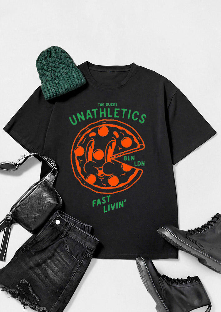 

T-shirts Tees Pizza Unathletics Fast Livin' T-Shirt Tee in Black. Size: ,M,L,XL