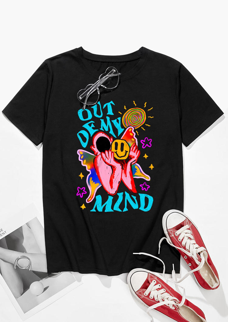 

T-shirts Tees Out Of My Mind Sun T-Shirt Tee in Black. Size: ,M,L,XL