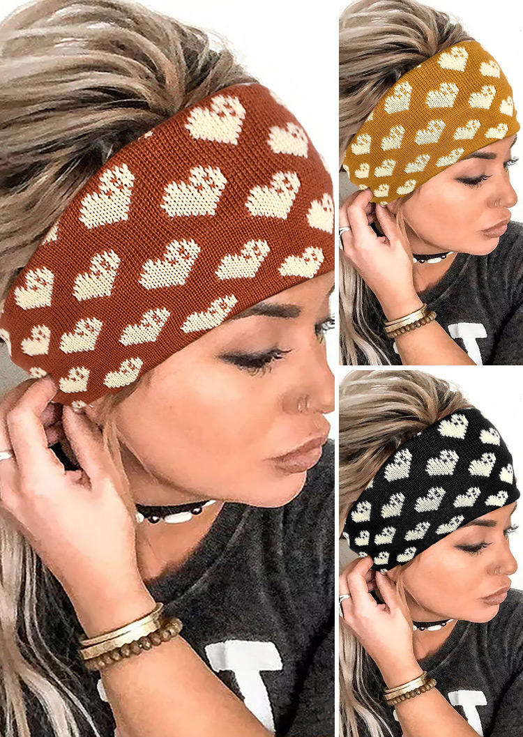 

Heart Yoga Wide Headband in Yellow. Size