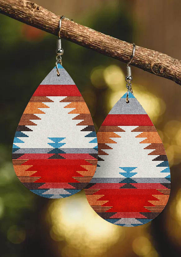 Earrings Aztec Geometric Water Drop Earrings in Multicolor. Size: One Size