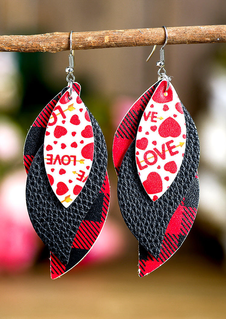 Earrings Love Plaid Heart Earrings in Multicolor. Size: One Size