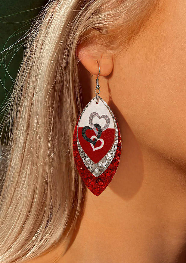 

Earrings Valentine Heart Multi-Layered Earrings in Multicolor. Size