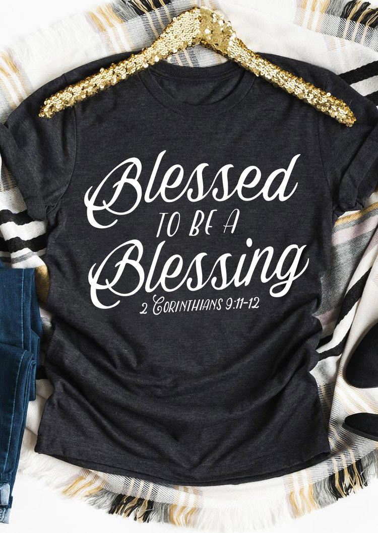 

T-shirts Tees Blessed To Be A Blessing T-Shirt Tee - Dark Grey in Gray. Size