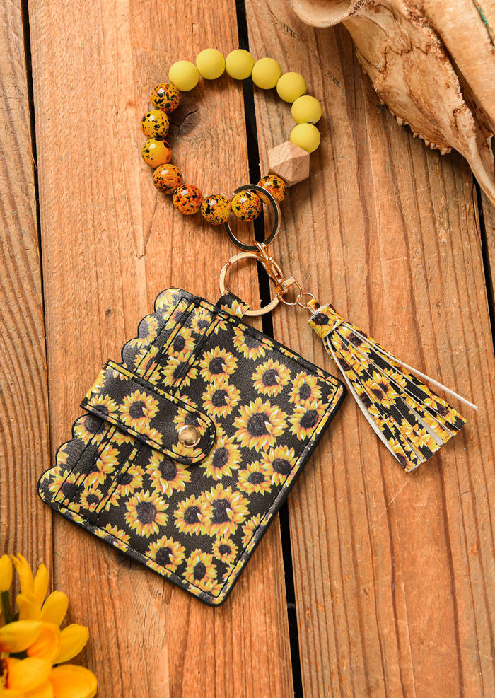 

Purse & Wallet Plaid Tassel Beading Keychain Bracelet Wallet in Pattern2. Size