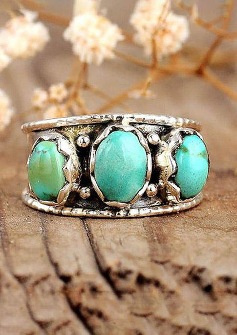 

Rings Turquoise Bohemian Wide Ring in Cyan. Size