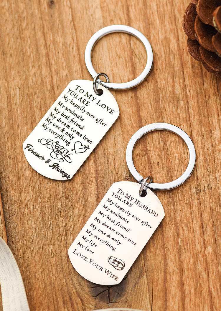 Keychains I Love You Forever & Aways Keychain in Pattern1. Size: One Size