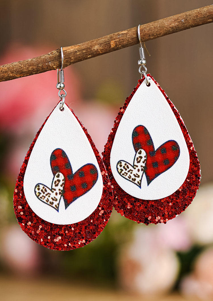 Leopard Plaid Double-Layered Earrings