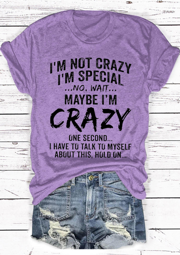 

T-shirts Tees Maybe I'm Crazy T-Shirt Tee in Purple. Size: ,M,L,XL