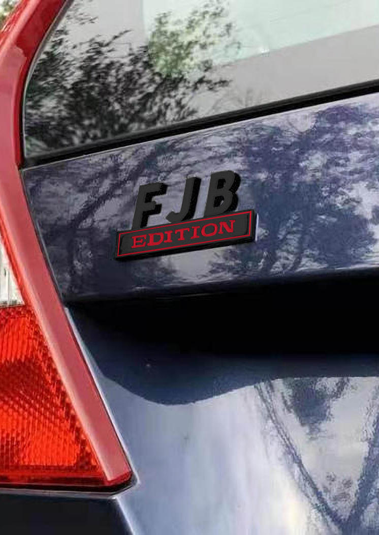 FJB Edition 3D Car Sticker in Black,Silver. Size: One Size