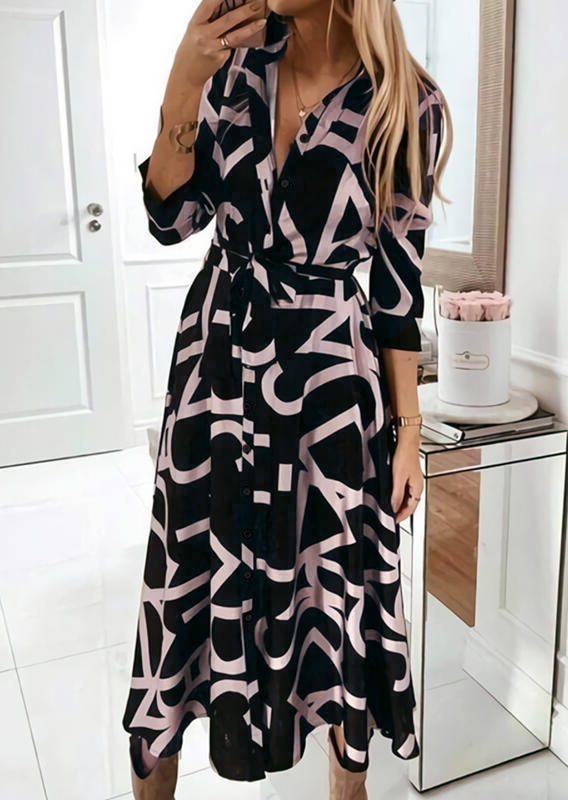

Maxi Dresses Button Long Sleeve Maxi Dress in Black. Size: ,M,L,XL