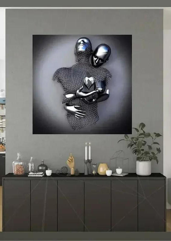 

Valentine 3D Love Heart Kiss Art Wall Decor without Frame in Pattern1,Pattern2. Size