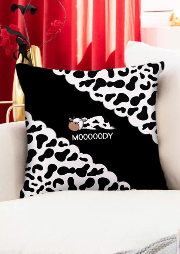 

Pillowcase Mooooody Cow Pillowcase without Pillow in Black. Size