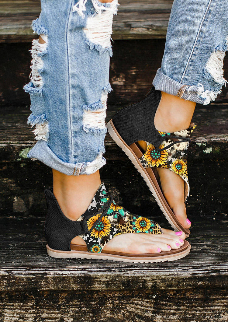 

Sandals Sunflower Turquoise Cow Flat Thong Sandals in Multicolor. Size: ,42,43