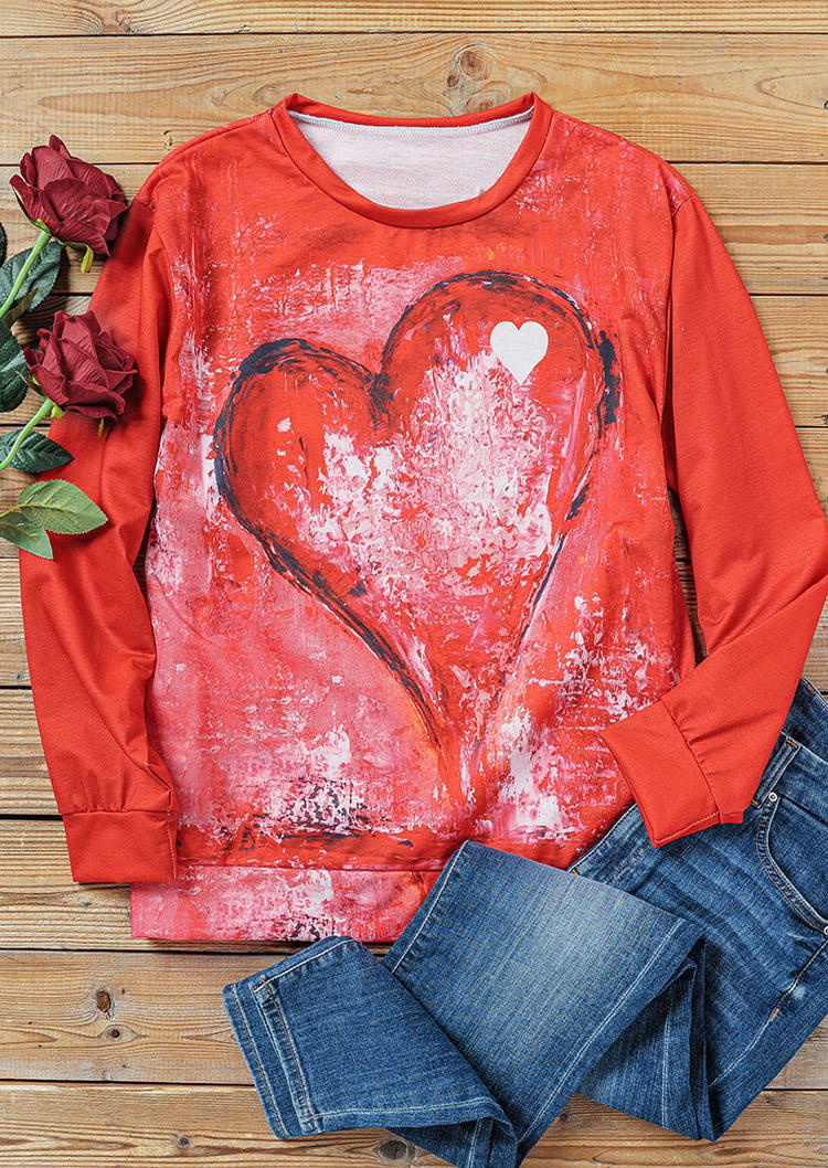 

Sweatshirts Valentine Heart Tie Dye Sweatshirt in Red. Size: ,M,L,XL